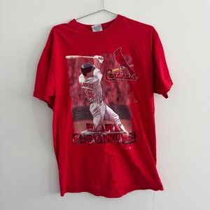 Vintage 1998 Mark McGwire St Louis Cardinals Sport Attack Red T-Shirt Large